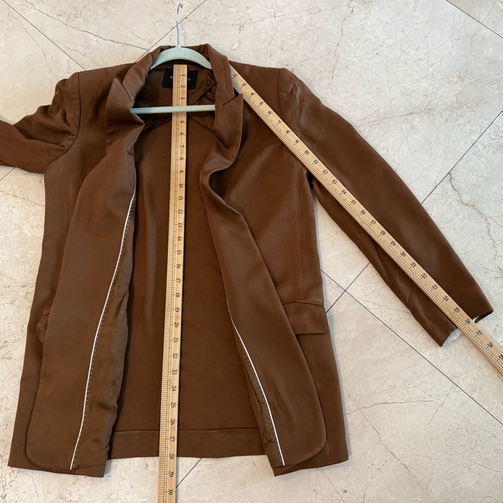 Womens Brown Lightweight Blazer Jacket B20 - Picture 7 of 7
